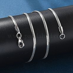 変色しにくい304ステンレススチールのスネークチェーンネックレス  カニカン付き  ステンレス鋼色  17.7インチ（45cm）  2.2x1mm&nbsp;NJEW-O058-25P