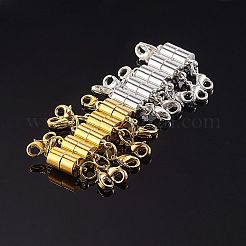 20セット2色真鍮マグネットクラスプ  カニカン付き  コラム  ミックスカラー  17x7mm  10セット/カラー&nbsp;KK-SZ0003-99