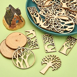 100Pcs Wood Pendants&nbsp;WOOD-CJ0001-62
