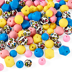 96 スタイルの食品グレードの環境に優しいシリコンビーズ 12 個  ミックスカラー  11.5~15mm  穴：2~3mm&nbsp;SIL-TA0003-54