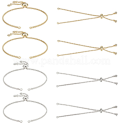 10Pcs 2 Colors Adjustable Brass Slider Bracelet Making&nbsp;MAK-BBC0001-33B