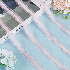 10 Yards Polyester Pleated Lace Trim&nbsp;OCOR-WH0080-93C