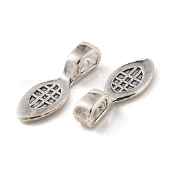 合金グルーオンフラットパッドベイル  ホースアイペンダントベイル  アンティークシルバー  22x7x1.5~5mm  穴：5x3mm&nbsp;PALLOY-K005-06AS