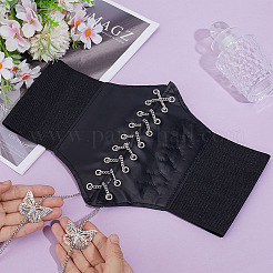 PU Leather Wide Elastic Corset Belts&nbsp;FIND-WH0199-335B