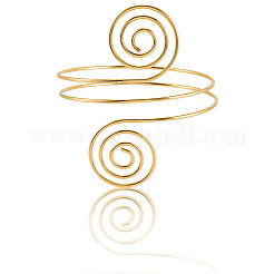 上腕カフバンド 4スタイル 4個  女の子の女性のための合金オープンアームレットバングル  ゴールドカラー  3-1/8~3-3/8インチ（8~8.7cm）  1個/スタイル&nbsp;AJEW-GF0010-91