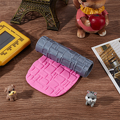 Plastic Handle Clay Texture Roller&nbsp;DIY-WH0699-88C