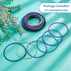 60Pcs 6 Colors Spring Bracelets Set&nbsp;TWIR-BC0001-42
