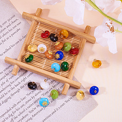 20Pcs 10 Colors Resin Imitation Jade Rondelle Charms&nbsp;FIND-TA0004-62