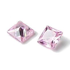 キュービックジルコニアカボション  ポイントバック  正方形  ピンク  6x6x3mm&nbsp;ZIRC-P116-01A-12