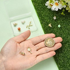 真鍮製エナメルペンダント  丸カン付き  ラックめっき  カドミウムフリー＆鉛フリー  長持ちメッキ  18KGP本金メッキ  混合図形  10~21x5.5~12.5x2~8.5mm  穴：1~3.5mm  1個/スタイル&nbsp;KK-YW0003-93