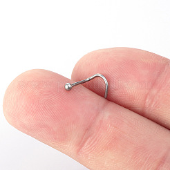 316lサージカルステンレススチールラウンドボールフィッシュテールノーズリング10個  ステンレス鋼色  7mm  ピン：0.8mm  ヘッド：2mm&nbsp;WGE39F7-02