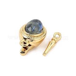 Brass & Natural Gemstone Box Clasps&nbsp;GG-CBAFA4F-03G-A
