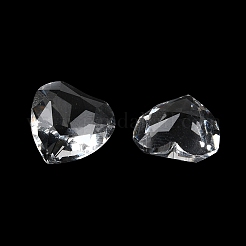 透明なガラスラインストーンカボション  多面カット  ハート  後ろ向き  透明  12x12x5.5mm&nbsp;RGLA-B003-03B-20