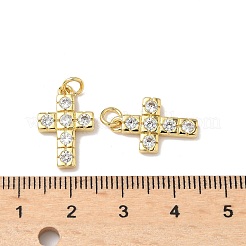 Brass Micro Pave Cubic Zirconia Pendants&nbsp;KK-Q068-49B-G