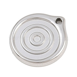 304ステンレスペンダント  フラットラウンドのチャーム  ステンレス鋼色  17x15.5x2mm  穴：1.2mm&nbsp;SA-CBA6E67-06P