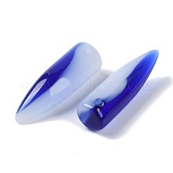 透明スプレー塗装ガラスペンダント  弾丸の形  ブルー  37.5~38.5x10.5~11.5x10.5~11mm  穴：1.4mm&nbsp;GLAA-S202-03A