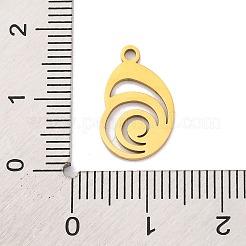 ステンレスペンダント201個  レーザー切断  コンクチャーム  ゴールドカラー  16x10x1mm  穴：1.5mm&nbsp;STAS-U016-09G-02