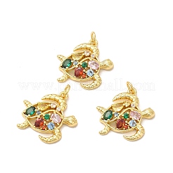 Rack Plating Eco-Friendly Brass Micro Pave Cubic Zirconia Pendants&nbsp;KK-A177-13G