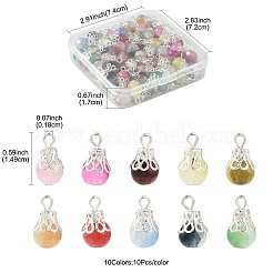 100Pcs 10 Colors Crackle Baking Paint Imitation Jade Glass Charms&nbsp;PALLOY-FS00056