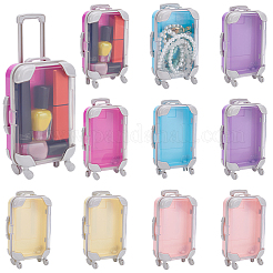 10Pcs 5 Colors Luggage Cases Transparent ABS Plastic Candy Gift Storage Boxes&nbsp;CON-UN0001-04