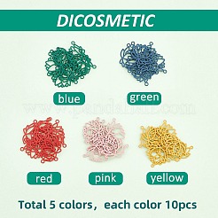 50Pcs 5 Colors Spray Painted 201 Stainless Steel Connector Charms&nbsp;STAS-DC0007-98