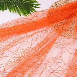 ポリエステルの蜘蛛の巣レース生地  ハロウィン用品  ダークオレンジ  2650x1835x0.1mm&nbsp;DIY-WH20049-44D