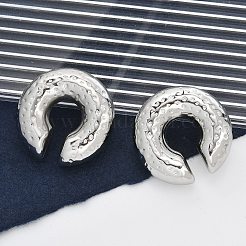 304ステンレススチール製C字型カフイヤリング（女性用）  ステンレス鋼色  30x10mm&nbsp;EJEW-M068-06P