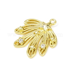 Brass Pave Clear Cubic Zirconia Pendants&nbsp;LS-KK-L238-30G