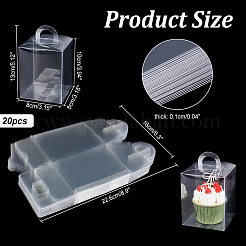 透明なプラスチックのギフト用の箱  長方形  透明  8x8x10cm&nbsp;CON-WH0086-044