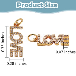 5Pcs Brass Micro Pave Clear Cubic Zirconia Pendants&nbsp;ZIRC-SZ0002-02