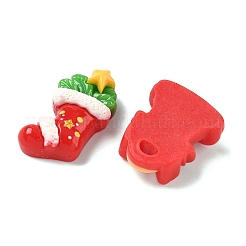 Snowman & Stocking & Bell Christmas Theme Opaque Resin Cabochons&nbsp;RESI-B037-06