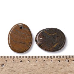 天然虎鉄のペンダント  楕円形のチャーム  40~41x32~33x6mm  穴：2.3~3mm&nbsp;G-C110-07B