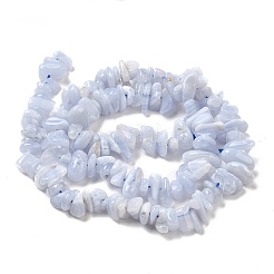 天然ブルーレースアゲートチップビーズ連売り  5~8x5~8mm  穴: 1mm;約16インチ。&nbsp;G-E271-73-01