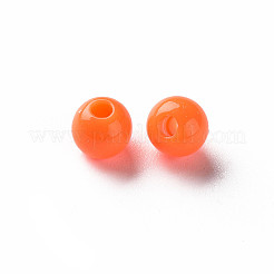 不透明なアクリルビーズ  ラウンド  サンゴ  6x5mm  穴：1.8mm  約3476個/395g&nbsp;LS-MACR-S370-C6mm-A37