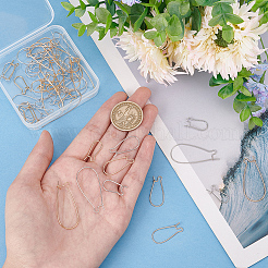 48Pcs 6 Style Brass Hoop Earring Findings&nbsp;KK-BC0009-26