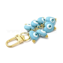 Heart with Evil Eye Resin Pendant Decorations&nbsp;HJEW-JM01089