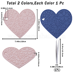 2Pcs 2 Colors Silicone Hot Mats for Hot Dishes&nbsp;AJEW-GF0008-29B