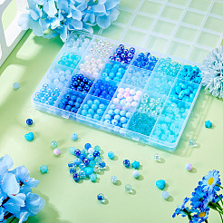 不透明なアクリルビーズ  ラウンド  ミックスカラー  7.5~8x7~8mm  穴：1.2~2.3mm&nbsp;SACR-TA0001-45C