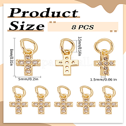 8Pcs Brass Micro Pave Clear Cubic Zirconia Pendants&nbsp;KK-LP0001-87
