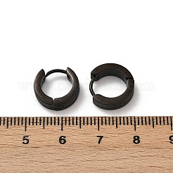 304ステンレススチール研磨フープピアス  イオンプレーティング（ip）  ブラック  13.5x4mm&nbsp;EJEW-M106-01E-EB