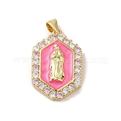 Rack Plating Brass Enamel Cubic Zirconia Pendants&nbsp;KK-S366-04G