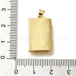 ラックメッキ真鍮製ロケットペンダント  鉛フリー＆カドミウムフリー  長持ちメッキ  長方形  18KGP本金メッキ  22.5x14x4mm  穴：4x3.5mm  内径：15x8.5mm&nbsp;KK-Z086-49G