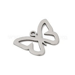 ステンレスペンダント201個  蝶のチャーム  ステンレス鋼色  12.5x17.5x1mm  穴：1.4mm&nbsp;STAS-F316-18P