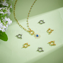 304ステンレススチールスプリングリング留め金  ゴールデン·ステンレス鋼色  23x14x4mm  穴：2.5mm  5個/カラー  2色  10個/箱&nbsp;STAS-UN0010-66