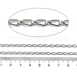 304ステンレススチールリンクチェーン  溶接されていない  スプールで  ステンレス鋼色  7x3x2.5mm&nbsp;CHS-L029-09P