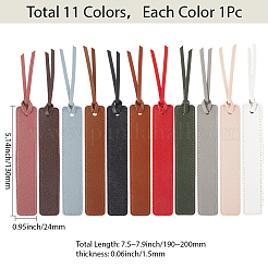 11Pcs 11 Colors PU Leather Bookmarks&nbsp;AJEW-SP0002-30