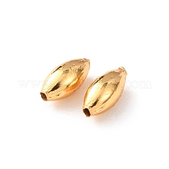 真鍮ビーズ  ライス  ラックめっき  長持ちメッキ  カドミウムフリー＆鉛フリー  24KGP本金メッキ  6.5x3mm  穴：0.8mm&nbsp;KK-C157-57G