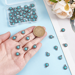 50Pcs Dyed Synthetic Turquoise Sun Charms&nbsp;FIND-AR0006-85