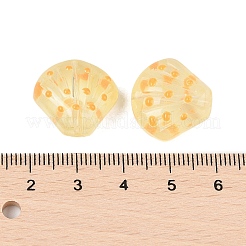 透明ガラスビーズ  手描きのビーズ  シェル形状  レモンシフォン  18x18.5x10mm  穴：1.2mm&nbsp;GLAA-B024-02C