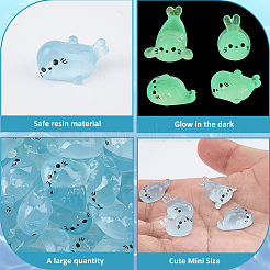 48Pcs 4 Styles Luminous Resin Seal Figurine&nbsp;DJEW-CP0001-46B